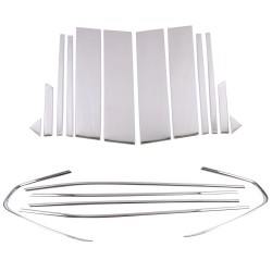 18PCS Stainless Steel Window Middle Pillar Post Molding Frame Overlays Cover Trim Toyota RAV4 2019-2025