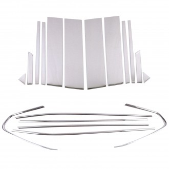 18PCS Stainless Steel Window Middle Pillar Post Molding Frame Overlays Cover Trim Toyota RAV4 2019-2025