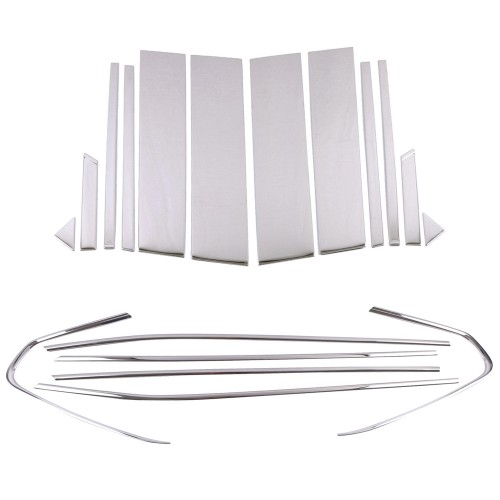 18PCS Stainless Steel Window Middle Pillar Post Molding Frame Overlays Cover Trim Toyota RAV4 2019-2025 18PCS Stainless Steel Window Middle Pillar Post Molding Frame Overlays Cover Trim Toyota RAV4 2019-2025