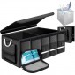 92L Foldable Car Trunk Storage Box With Backrest Auto Trunk Organizer 