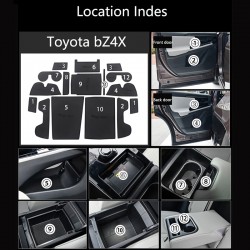 Center Control Interior Automotive Storage Door Slot Mat 16pcs Fit For Toyota BZ4X 2022-2023