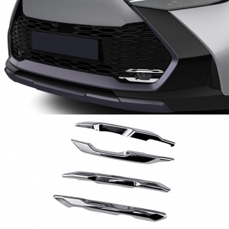 Not Fit For GR Sport version!!! Glossy Silver Style ABS Front Fog Light Lamp Decor Cover For Toyota C-HR CHR 2024 2025