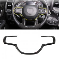 Real Carbon Steering Wheel Frame Trim Decorator Cover For Dodge RAM 1500 TRX 2019-2023