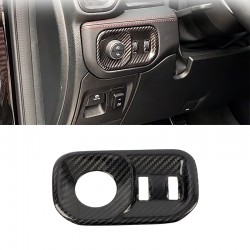 Real Carbon Headlight Switch Button Panel Cover Trim For Dodge RAM 1500 TRX 2019-2023