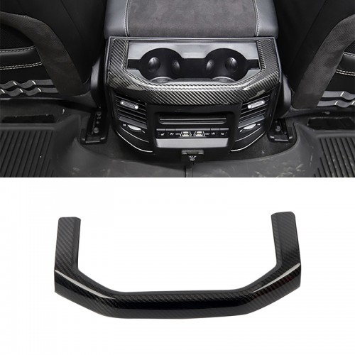 Real Carbon Rear Armrest Water Cup Cover Trim For Dodge RAM 1500 TRX 2019-2023