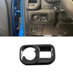Carbon Fiber Headlight Switch Button Panel Cover Trim For Dodge RAM 1500 TRX 2021-2023