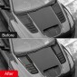 2PCS Carbon Style Front Hood Scoop Intake Vent Bonnet Cover Trim For Dodge Ram 1500 TRX 2021 2022 2023