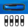 Carbon Fiber Car Door Handle Bowl Decoration Cover Sticker 4PCS Fit For Dodge RAM 1500 TRX 2021-2023