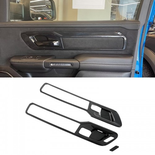 Carbon Fiber Inner Door Armrest Bowl Cover Trim For Dodge RAM 1500 TRX 2021-2023