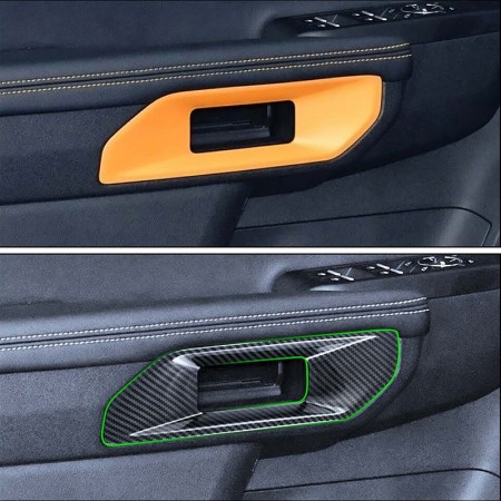 Carbon Style Interior Door Handles Bowl Cover For Ford Ranger 2023