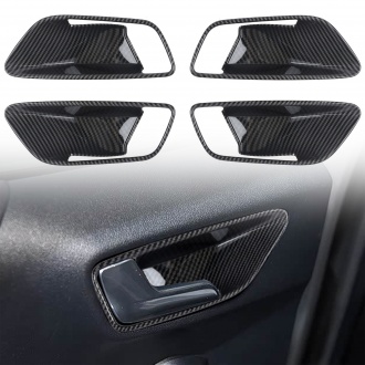 4PCS Carbon Style Inner Side Door Handle Bowl Cover For Ford Puma 2019-2023