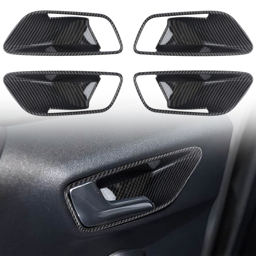 4PCS Carbon Style Inner Side Door Handle Bowl Cover For Ford Puma 2019-2023 4PCS Carbon Style Inner Side Door Handle Bowl Cover For Ford Puma 2019-2023