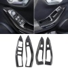 4PCS Carbon Style Inner Door Armrest Window Lift Cover Trim For Ford Puma 2019-2023 Right-Hand Drive