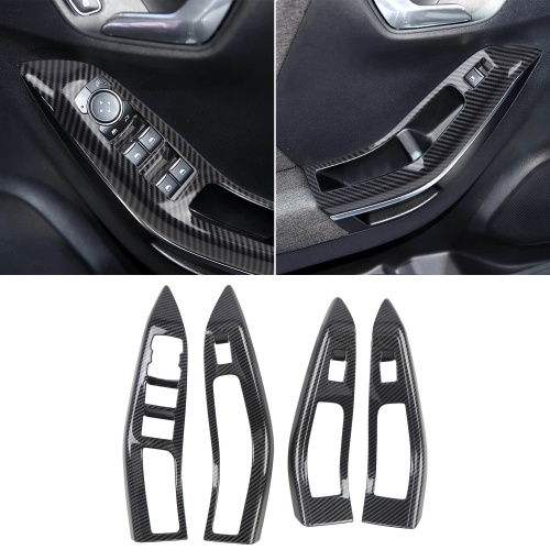 4PCS Carbon Style Inner Door Armrest Window Lift Cover Trim For Ford Puma 2019-2023 Right-Hand Drive 4PCS Carbon Style Inner Door Armrest Window Lift Cover Trim For Ford Puma 2019-2023 Right-Hand Drive