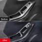 4PCS Carbon Style Inner Door Armrest Window Lift Cover Trim For Ford Puma 2019-2023 Right-Hand Drive