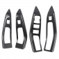 4PCS Carbon Style Inner Door Armrest Window Lift Cover Trim For Ford Puma 2019-2023 Right-Hand Drive