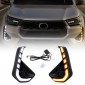 Front Fog Light LED Daytime Running Lights DRL With White & Amber Lighted For Toyota Hilux 2024 2025