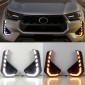 Front Fog Light LED Daytime Running Lights DRL With White & Amber Lighted For Toyota Hilux 2024 2025