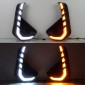 Front Fog Light LED Daytime Running Lights DRL With White & Amber Lighted For Toyota Hilux 2024 2025
