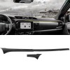 Carbon Style Center Console Dashboard Strip Overlay Cover For Toyota Hilux 2016-2025