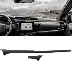 Carbon Style Center Console Dashboard Strip Overlay Cover For Toyota Hilux 2016-2025
