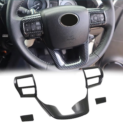 Carbon Style Interior ABS Steering Wheel Decor Cover Trim For Toyota Hilux 2016-2025 / Fortuner 2016-2023 Carbon Style Interior ABS Steering Wheel Decor Cover Trim For Toyota Hilux 2016-2025 / Fortuner 2016-2023
