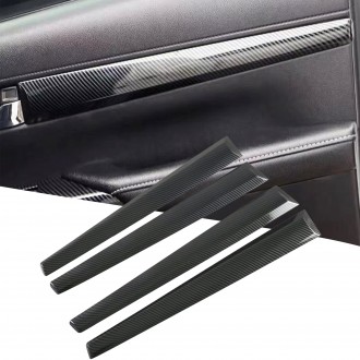 4PCS Carbon Style Interior Side Door Decorative Stripe Cover For Toyota Hilux 2016-2025