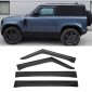 Black Style Door Side Window Vent Visors Rain Guards For Land Rover Defender 90/110/130 2020-2023 (Without Glitter)