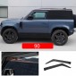 Black Style Door Side Window Vent Visors Rain Guards For Land Rover Defender 90/110/130 2020-2023 (Without Glitter)