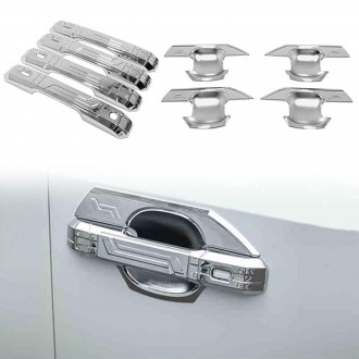 8PCS Side Door Handle Bowl Overlay Cover Trim For Toyota Land Cruiser Prado J250 LC250 2024 2025
