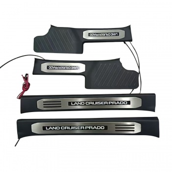 4PCS Interior Door Sill Protectors With Strip Light Replacement Trim For Toyota Land Cruiser Prado J25...