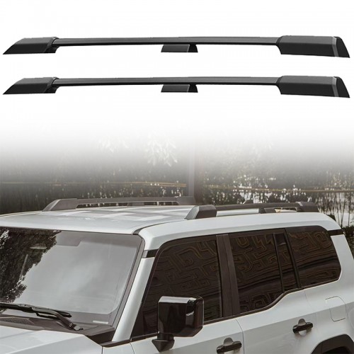 Black Aluminum Side Bars Rails Roof Rack Luggage Carrier For Toyota Land Cruiser Prado J250 LC250 2024 2025