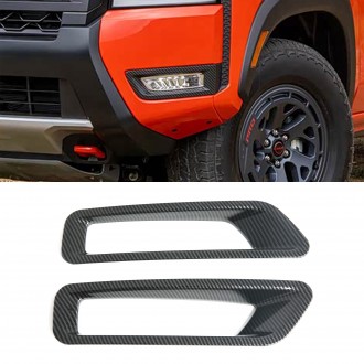 2PCS Carbon Style Front Fog Light Lamp Overlay Cover Trim For Nissan Frontier 2022-2025