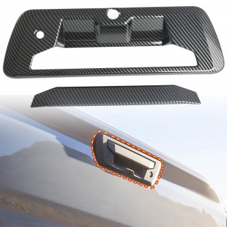 2PCS Carbon Style Tailgate Rear Door Handle Cover Trim For Nissan Frontier 2022-2025