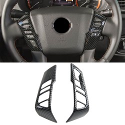 Carbon Style Interior ABS Steering Wheel Decor Cover Trim For Nissan Frontier 2022-2025