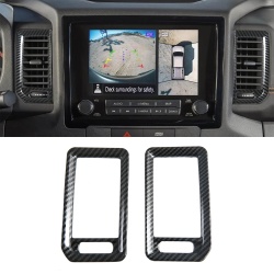 2PCS Carbon Style Center Console A/C Vent Overlay Cover Trim For Nissan Frontier 2022-2024 Left-Hand Drive