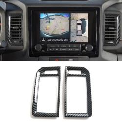 2PCS Carbon Style Center Console A/C Vent Overlay Cover Trim For Nissan Frontier 2022-2024