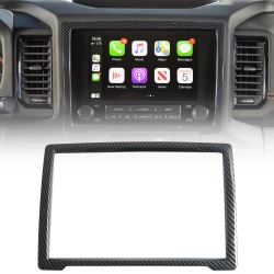 Carbon Style Interior Console Navigation Cover Trim For Nissan Frontier 2022-2024