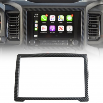 Carbon Style Interior Console Navigation Cover Trim For Nissan Frontier 2022-2024