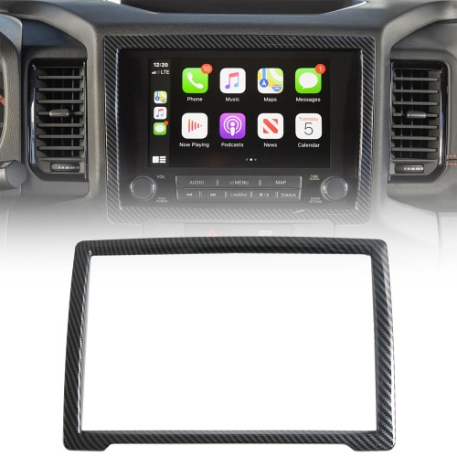 Carbon Style Interior Console Navigation Cover Trim For Nissan Frontier 2022-2024 Carbon Style Interior Console Navigation Cover Trim For Nissan Frontier 2022-2024