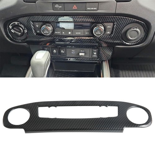 Carbon Style Center Console A/C Vent Trim Cover For Nissan Frontier 2022-2025 Carbon Style Center Console A/C Vent Trim Cover For Nissan Frontier 2022-2025