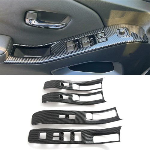 4PCS Carbon Style Inner Door Armrest Window Lift Cover Trim For Nissan Frontier 2022-2025 Left-Hand Drive 4PCS Carbon Style Inner Door Armrest Window Lift Cover Trim For Nissan Frontier 2022-2025 Left-Hand Drive