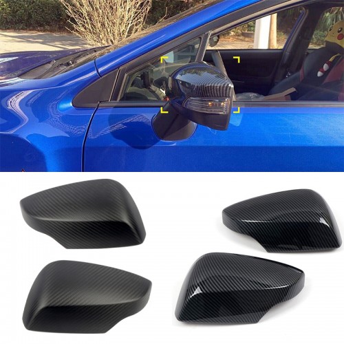 Real Carbon Car Side Rearview Mirror Decorative Cover 2pcs For Subaru WRX STi 2014-2021