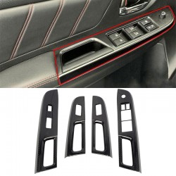 Real Carbon Interior Window Switch Regular Cover Trim 4pcs For Subaru WRX STi 2014-2019