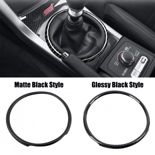 Real Carbon Gear Console Cover Ring Trim 1pcs For Subaru WRX STI 2014-2021