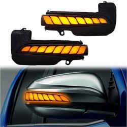 Smoked Square Style LED Side Mirror Sequential Dynamic Turn Signal Light For Toyota Fortuner Hilux Innova 2015-2020