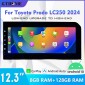 12.3‘’ 4+64G / 6+128G Car Multimedia Stereo Radio Audio GPS Navigation Sat Nav Head Unit For Toyota Land Cruiser Prado J250 LC250 2024