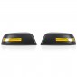 2PCS Matte Black Side Rearview Mirror Shell Cover With LED Light For Toyota Tundra 2014-2021