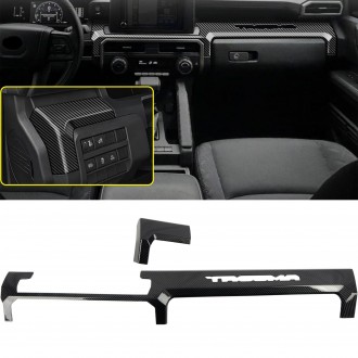 Only Fit 8'' Screen!!! 2PCS Carbon Style Dashboard Decorative Stripe Cover For Toyota Tacoma 2024 2025 LHD