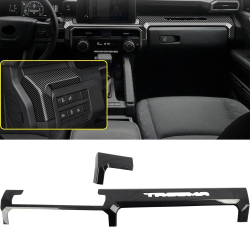 Only Fit 8'' Screen!!! 2PCS Carbon Style Dashboard Decorative Stripe Cover For Toyota Tacoma 2024 2025 LHD Only Fit 8'' Screen!!! 2PCS Carbon Style Dashboard Decorative Stripe Cover For Toyota Tacoma 2024 2025 LHD